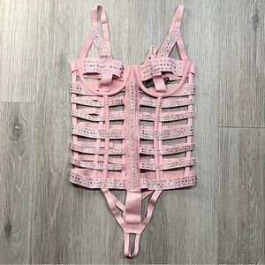 Victoria's Secret Pink Rhinestone Strappy Bustier